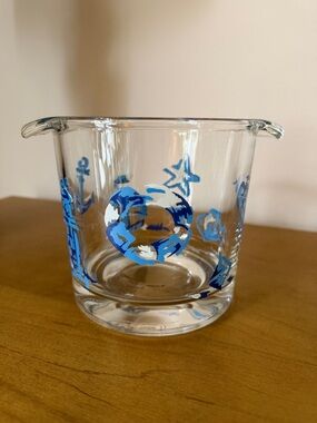 Vintage  Luminarc Nautical Glass Ice Bucket.
